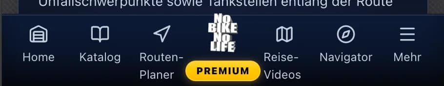 NBNL Mobile Navigationsleiste mit Premium-Badge
